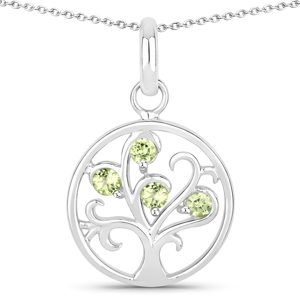 Rafaela Donata Chaîne Tree of Life Argent sterling Vert en Argent Bijoux