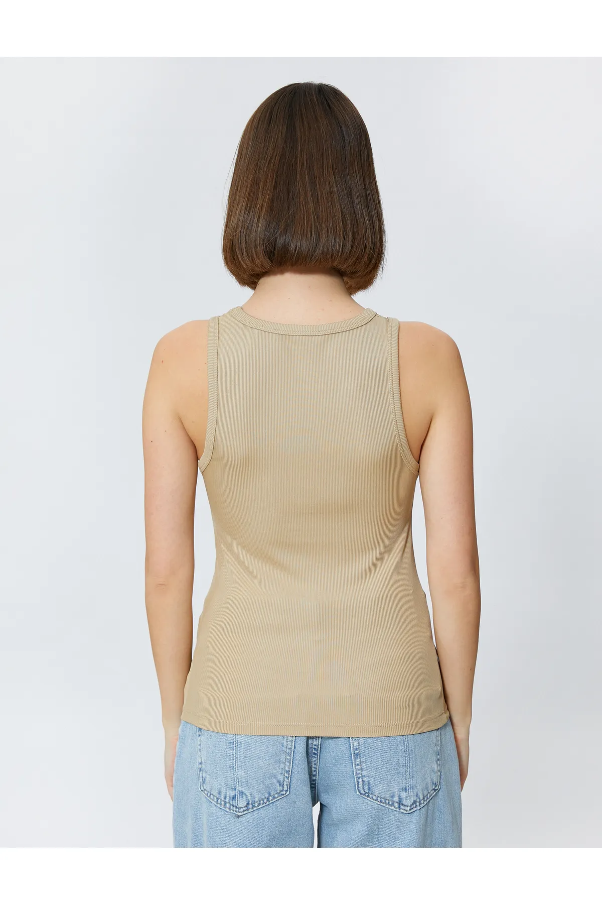 Koton  Basic-Tanktop mit geripptem Neckholder-Kragen