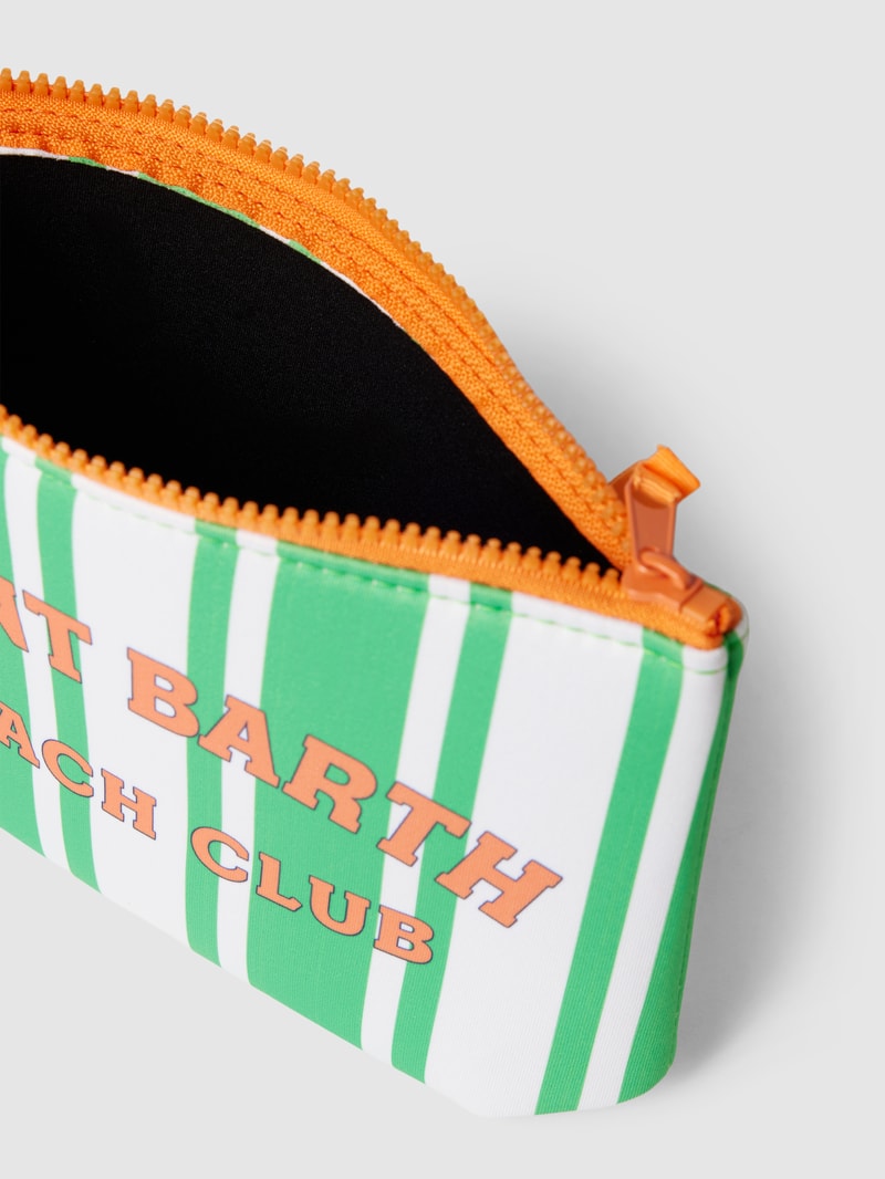 Kulturtasche mit Allover-Muster Modell 'ALINE SPONGE' in grün