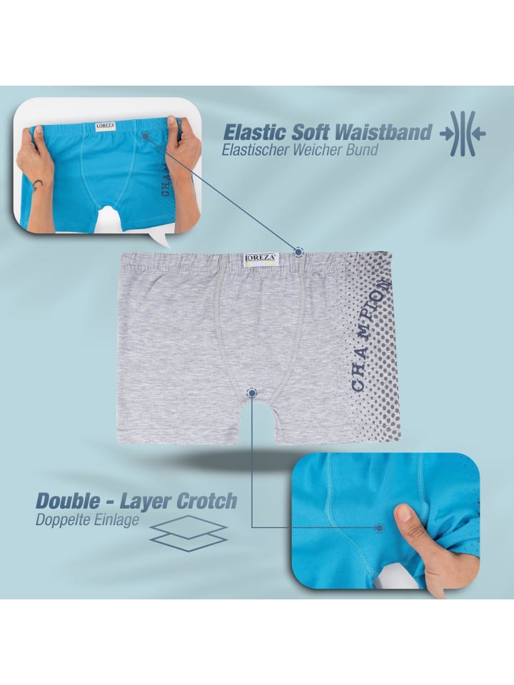 LOREZA 10er Set Boxershorts - Champion- Bunt günstig kaufen