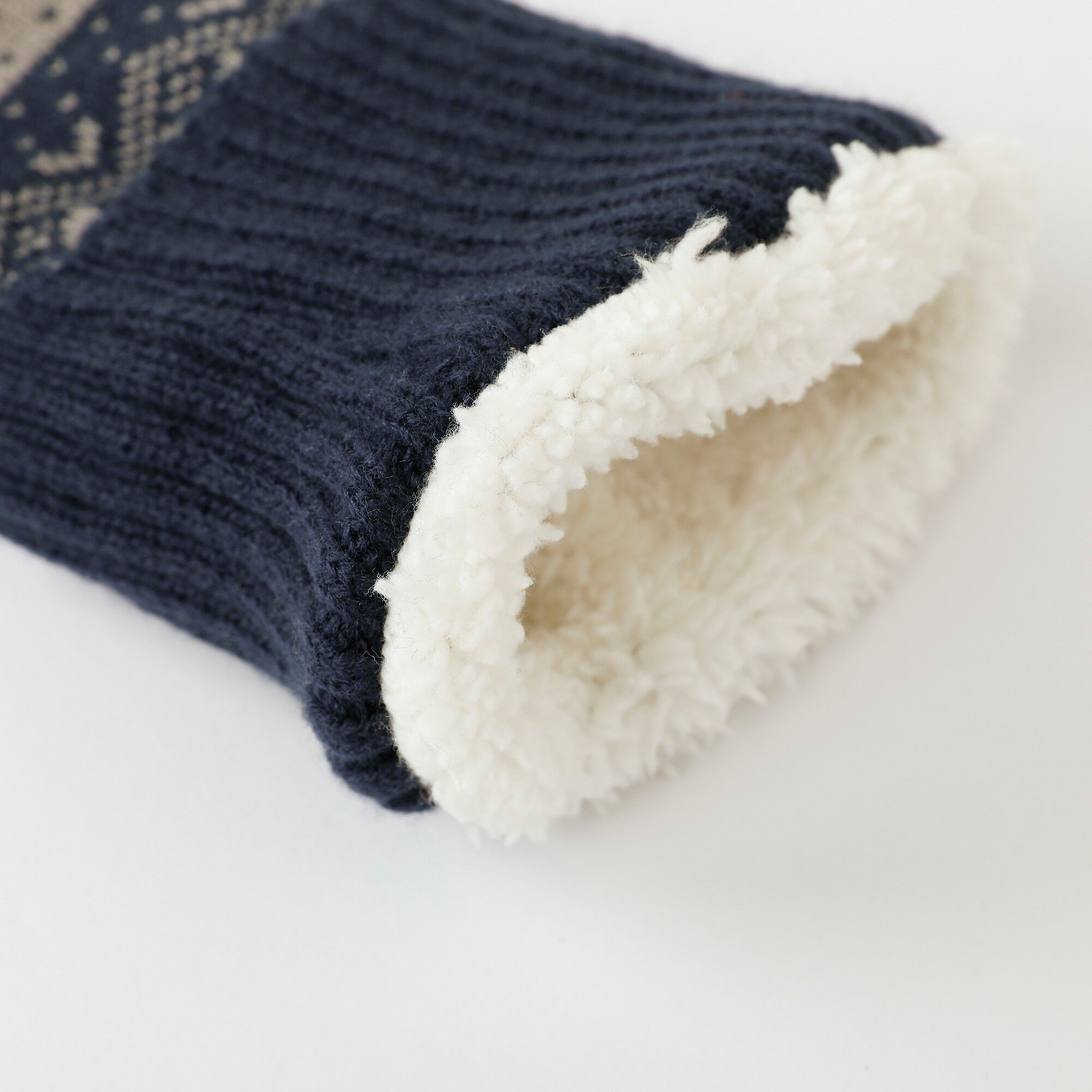 Chaussons-chaussettes fourrés antidérapants