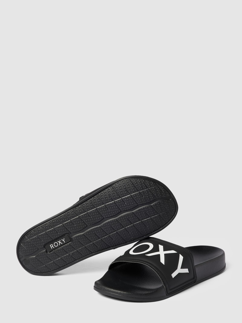 Slides mit Label-Detail Modell 'SLIPPY' in schwarz
