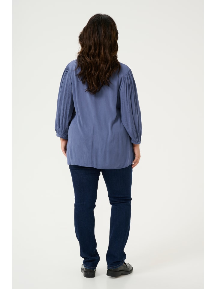KAFFE curve Langarm-Bluse KCkamille in Blue Indigo günstig kaufen
