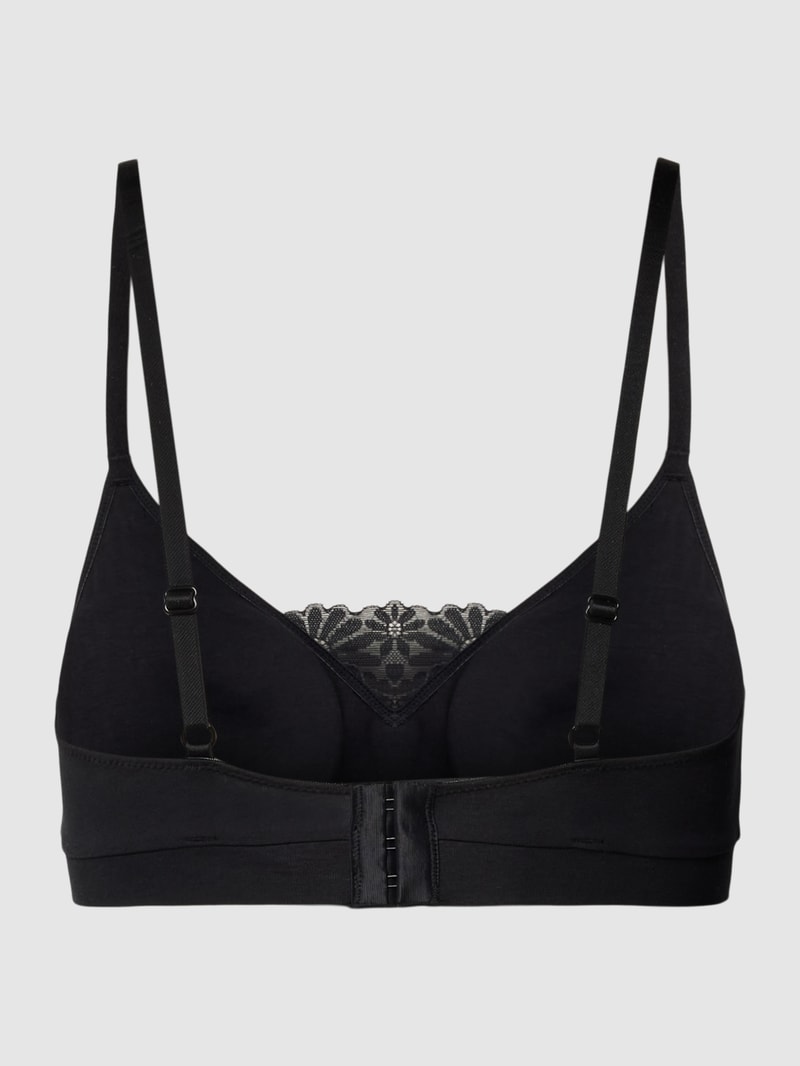 Bustier mit Spitzenbesatz in schwarz