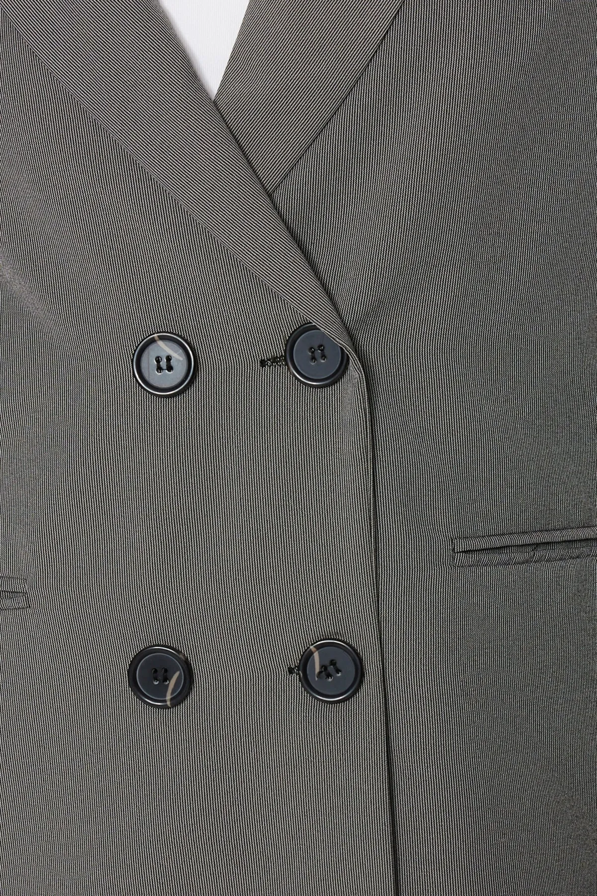Trendyol Collection  Graue, gefütterte, geknöpfte, gewebte Blazerjacke TWOAW23BC00017