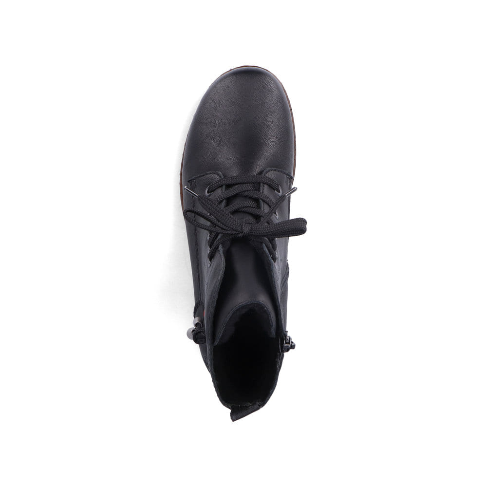 Rieker Damen Schnürstiefel tiefschwarz