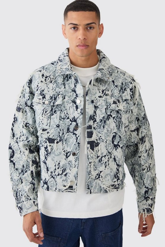 Lil Tjay Kastige zerrissene Jeansjacke