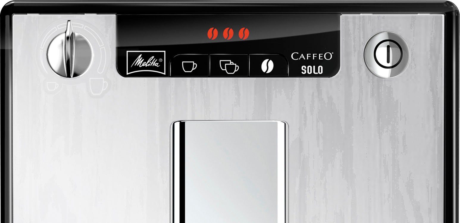 Melitta Kaffeevollautomat Solo® E 950-111, Organic Silver, Perfekt für Café crème & Espresso, nur 20cm breit
