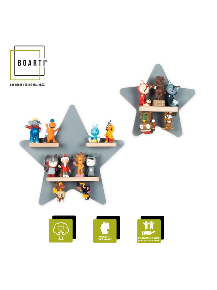 BOARTI Regal Holz Stern Kinder Toniebox Tonies Figuren in Grau günstig kaufen onesize