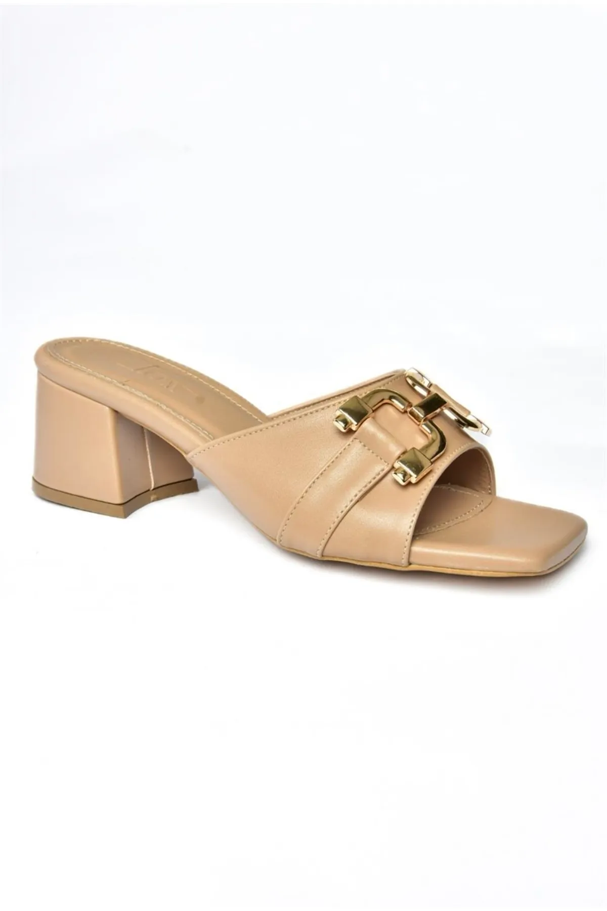 Fox Shoes  P590131409 Damen-Hausschuhe mit dickem Absatz und Hautschnalle