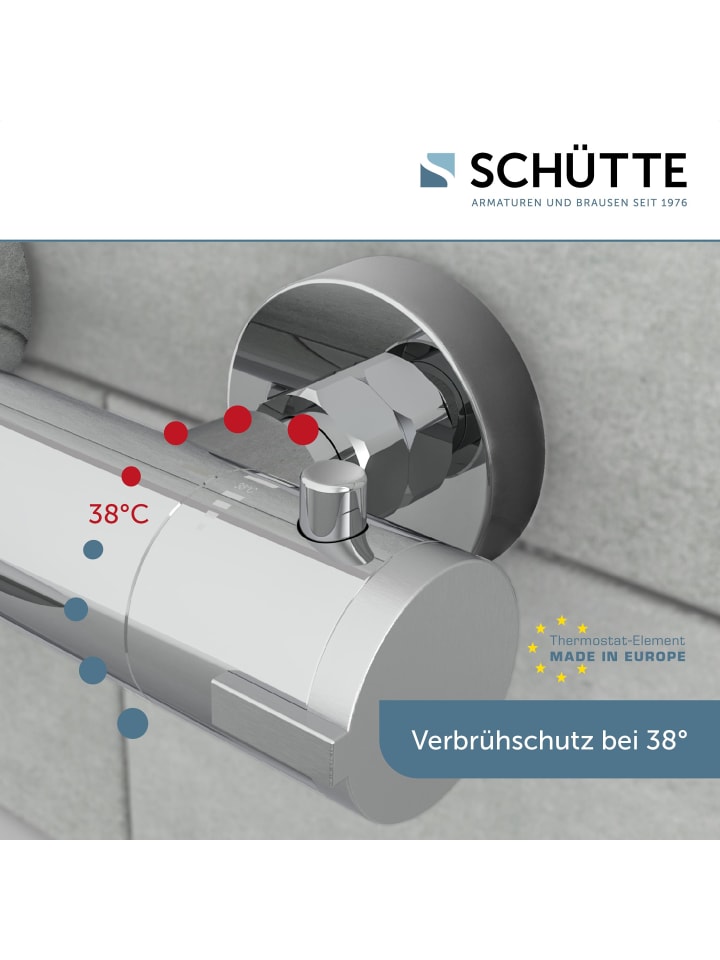 Schütte Wannenarmatur LONDON in Chrom mit Thermostat - (L) 16 x (B) 27 x (H) 7 cm günstig kaufen onesize