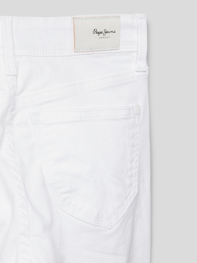 Jeans mit Label-Patch Modell 'PIXLETTE' in weiß