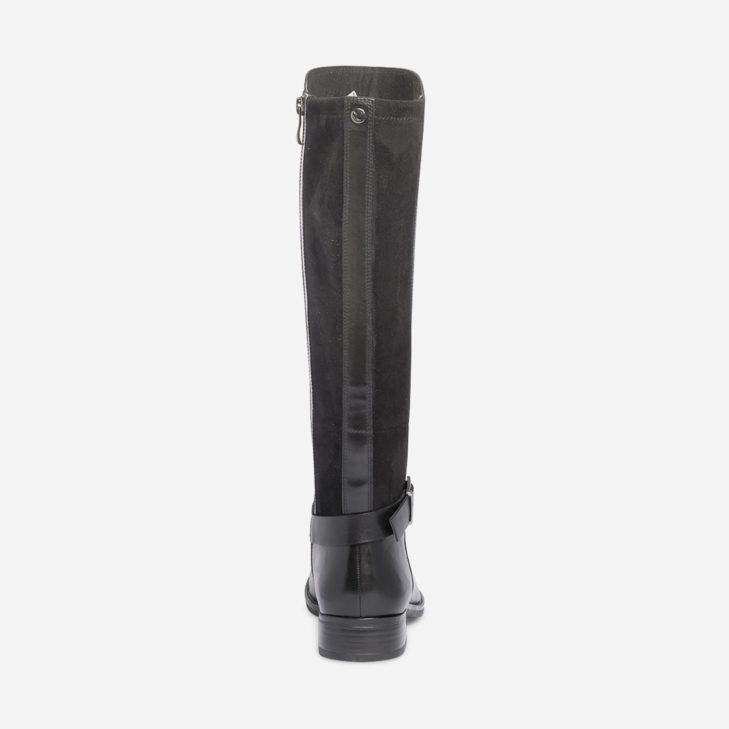 Botte CAPRICE noire en cuir et textile à boucle