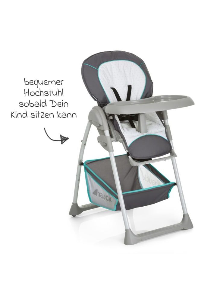 Hauck Hochstuhl & Babyliege Sit'n Relax - Hearts in grau,gruen günstig kaufen onesize