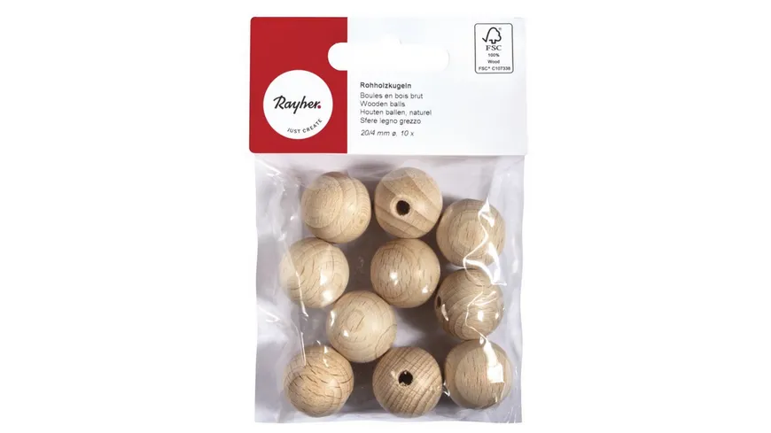 rayher Rohholzkugeln gebohrt 20mm ø