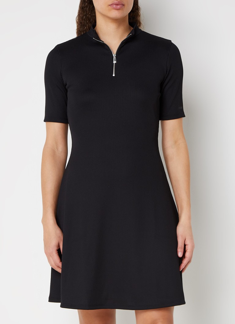 Rochie HUGO BOSS Nessira, cu model A și textură striată