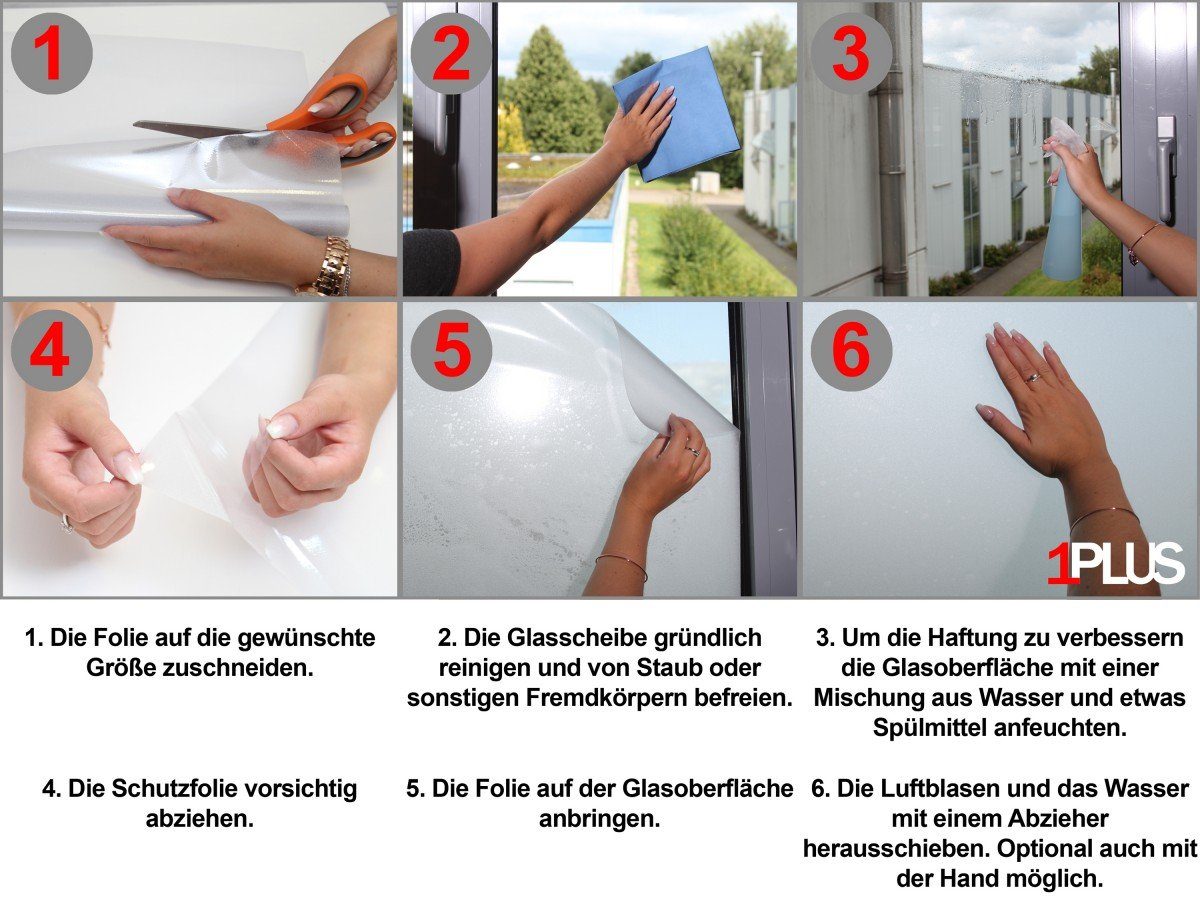 Fensterfolie shelfmade Fensterfolie Streifen Milchglasfolie, SELBSTKLEBEND, statisch haftend, Sichtschutzfolie Blickschutzfolie für Fenster, Tür, Glas-Trennwand für Küche, Bad und Büro, shelfmade