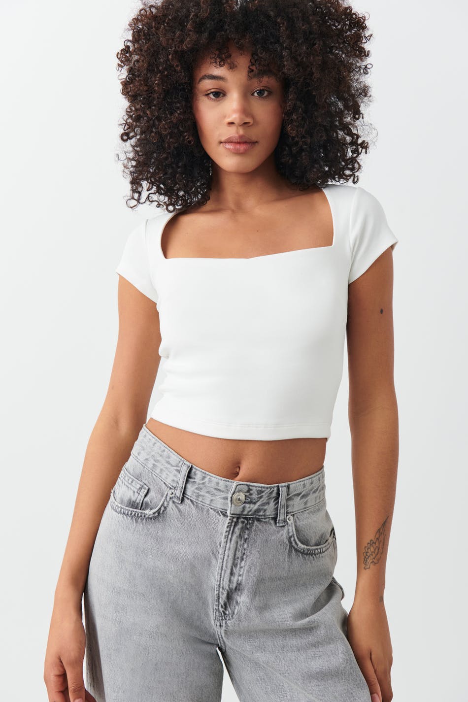 Square neck top
