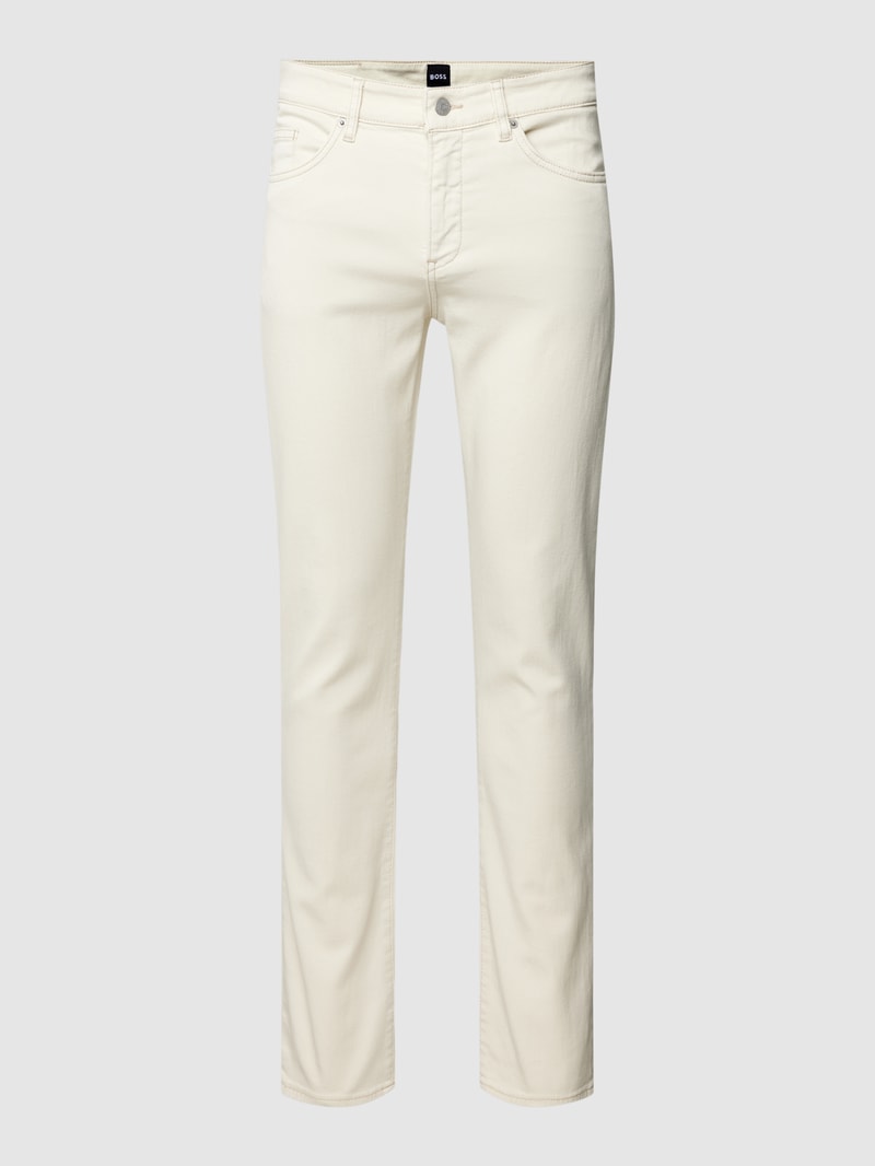 Slim Fit Jeans in unifarbenem Design Modell 'Delaware' in offwhite