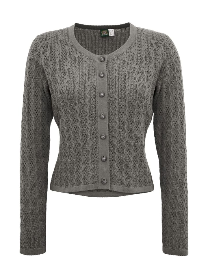 OS-Trachten Strickjacke 457000-7019 in mittelgrau günstig kaufen