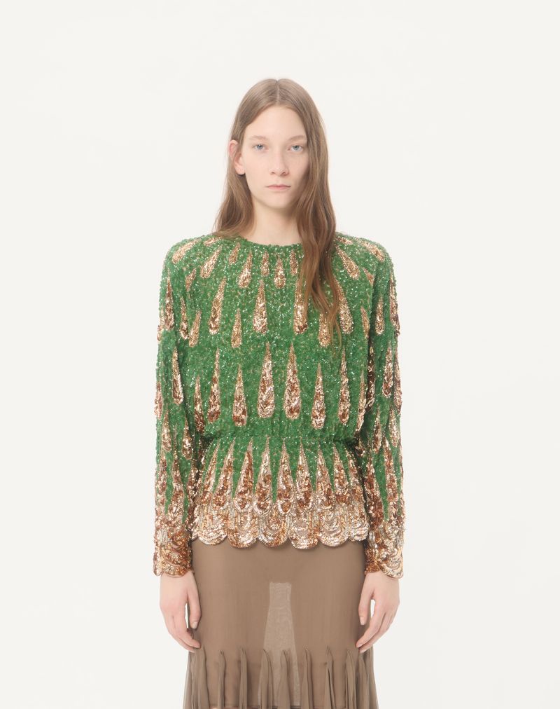 Broderet chiffontop