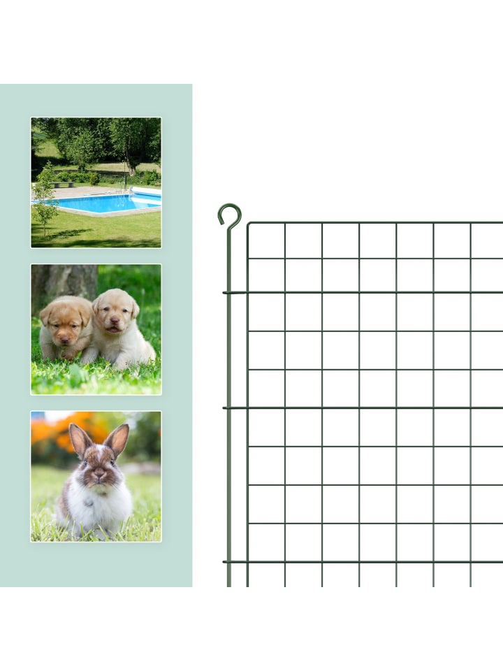relaxdays 5 x Teichzaun in Grün - (B)75 x (H)78 cm günstig kaufen onesize