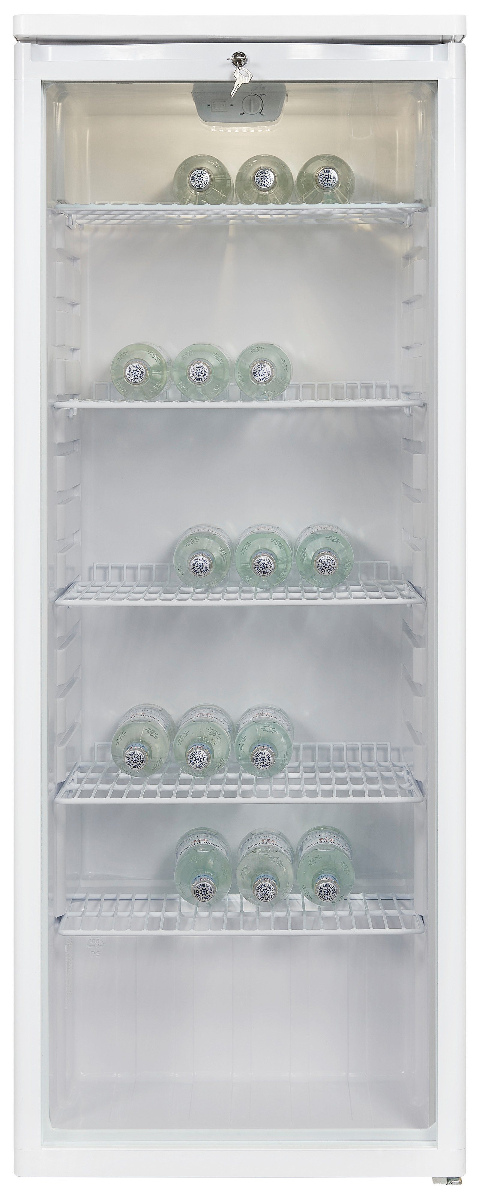 exquisit Getränkekühlschrank GKS260-GT-090F, 144 cm hoch, 54.5 cm breit, ideal für Getränke- und Flaschenlagerung