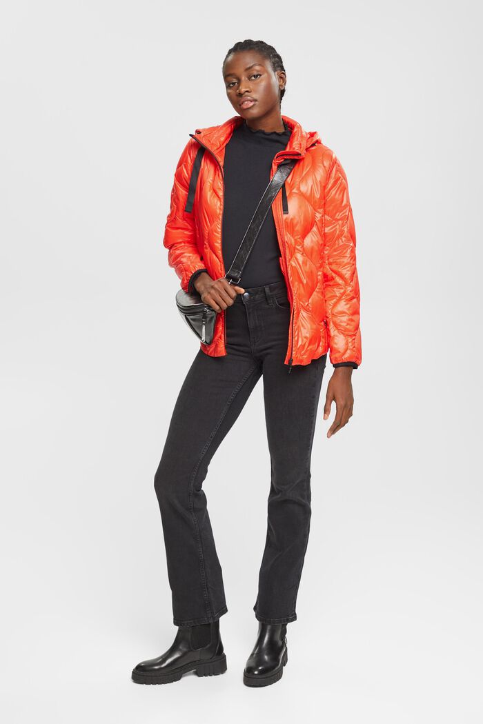 Gesteppte Puffer Jacket mit Kapuze