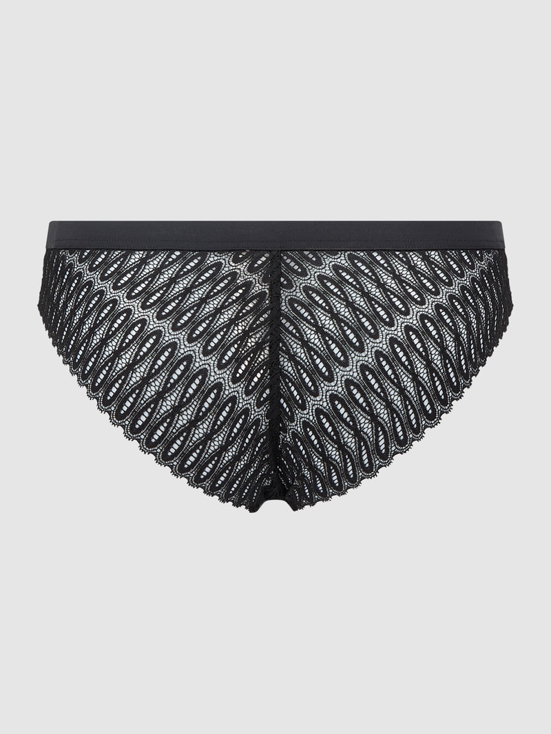 String mit Kontrasteinsatz Modell 'Aura' in schwarz