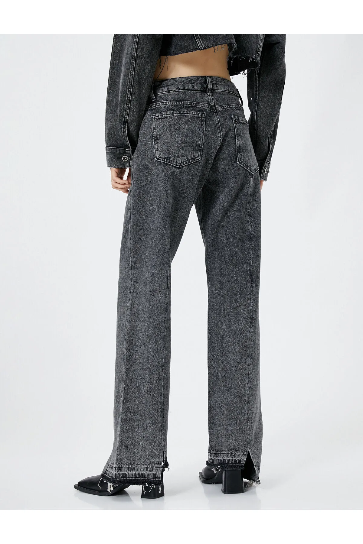 Koton  Jeans mit geradem Bein, Standardbund, Baumwolltasche – Nora Jeans