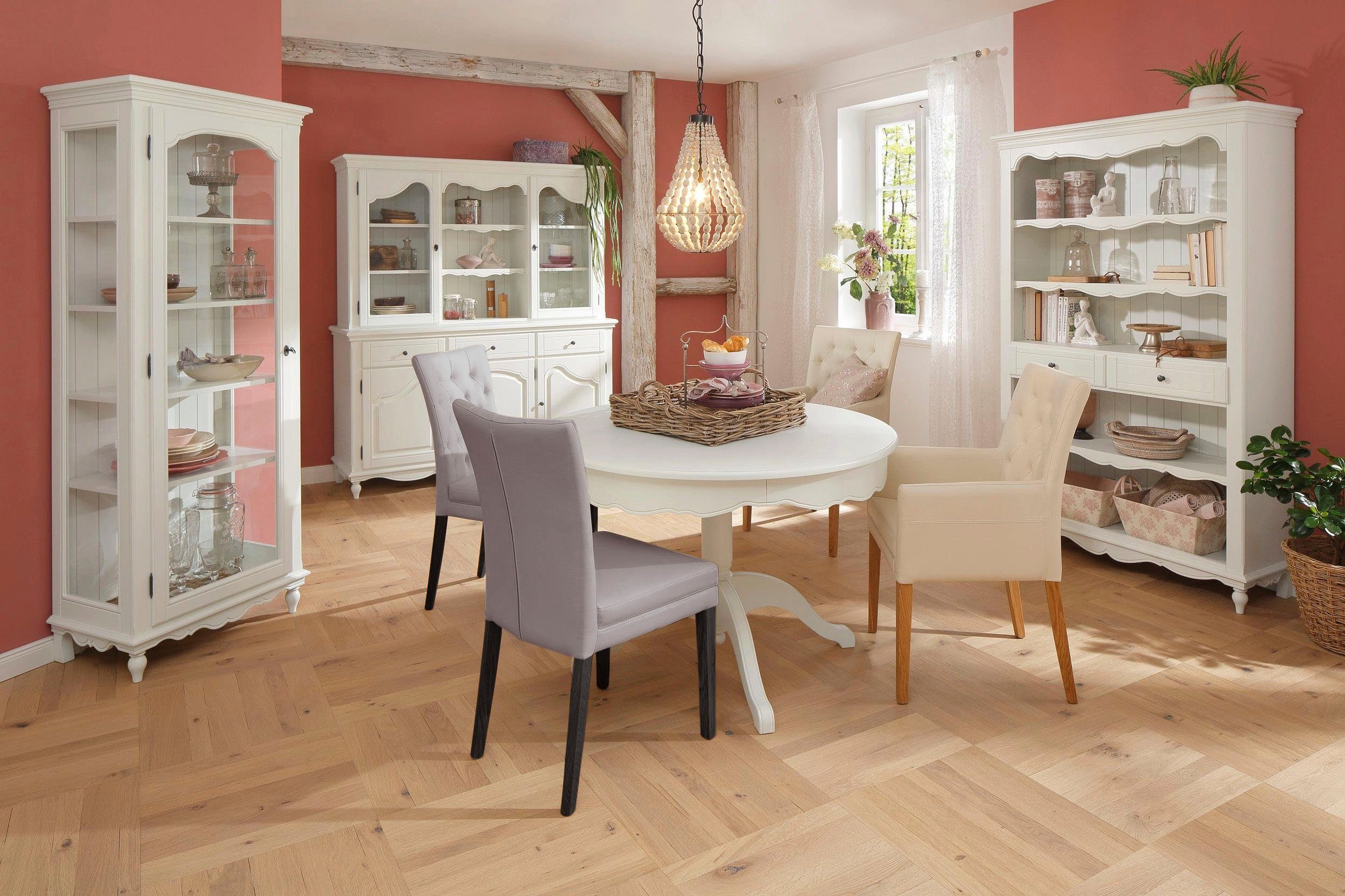 Home affaire 4-Fußstuhl Colorado (Set, 2 St), Beine aus Buche, wengefarben lackiert, Im 2er, 4er oder 6er-Set