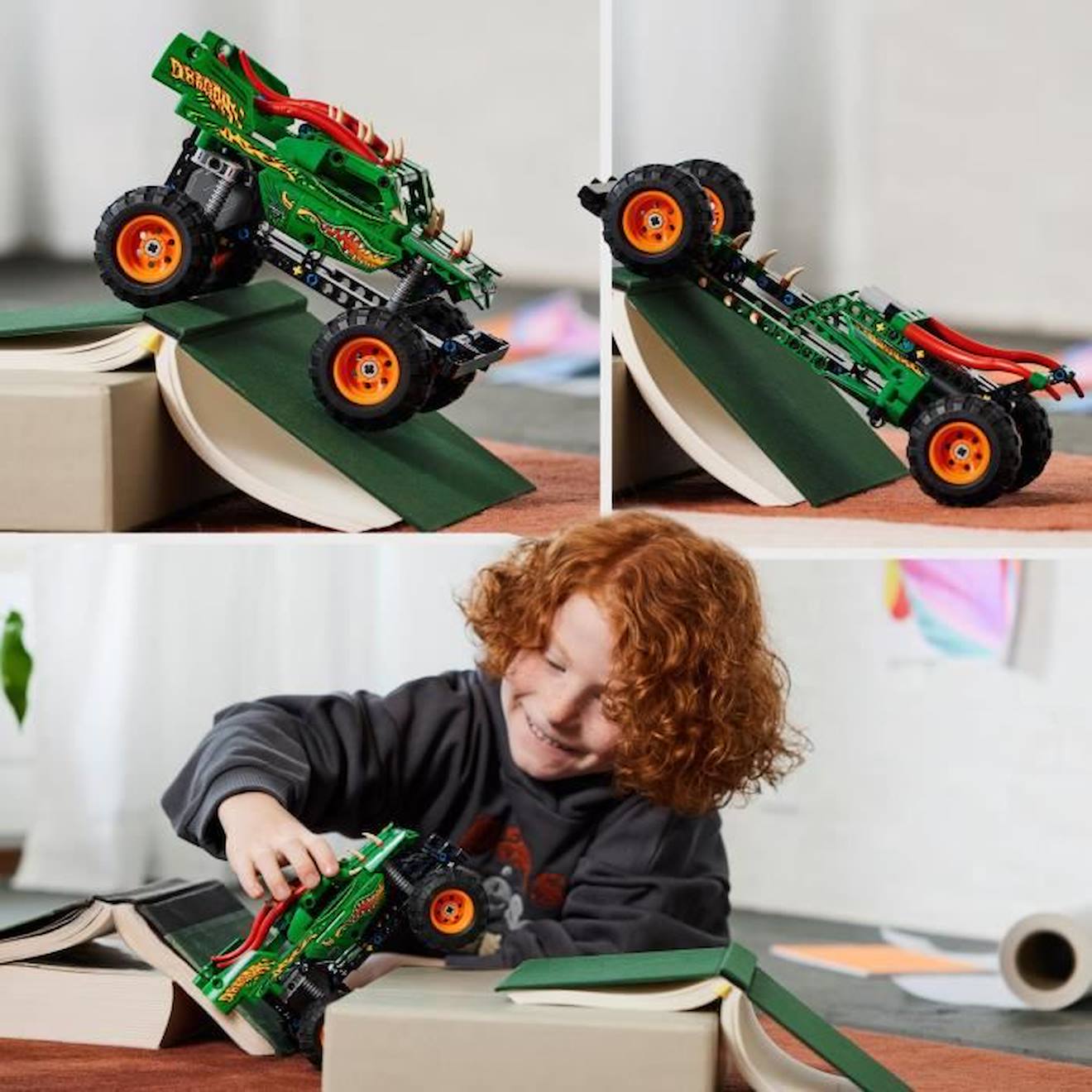 LEGO® Technic 42149 Monster Jam Dragon, 2-en-1, Monster Truck Jouet, Voiture de Course blanc