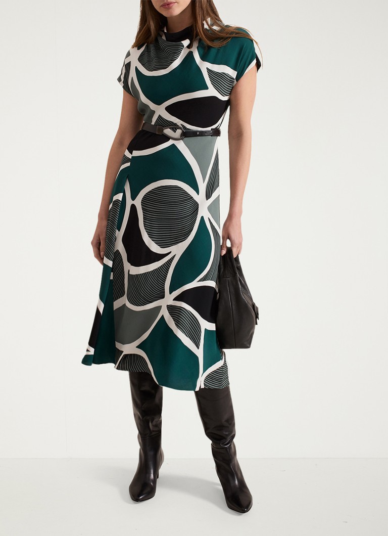 Vestido midi Phase Eight Petite Zaynab con mangas murciélago y cinturón.