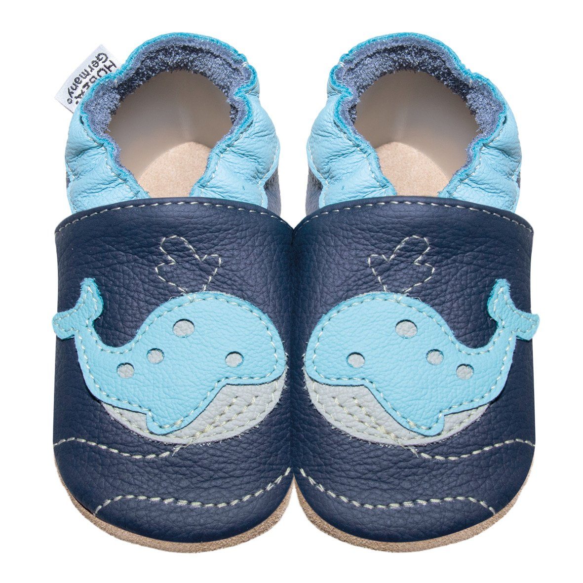 HOBEA-Germany Krabbelschuhe Lederpuschen Patschen Krabbelschuh handgefertigt in der EU, Rutschfest und flexibel