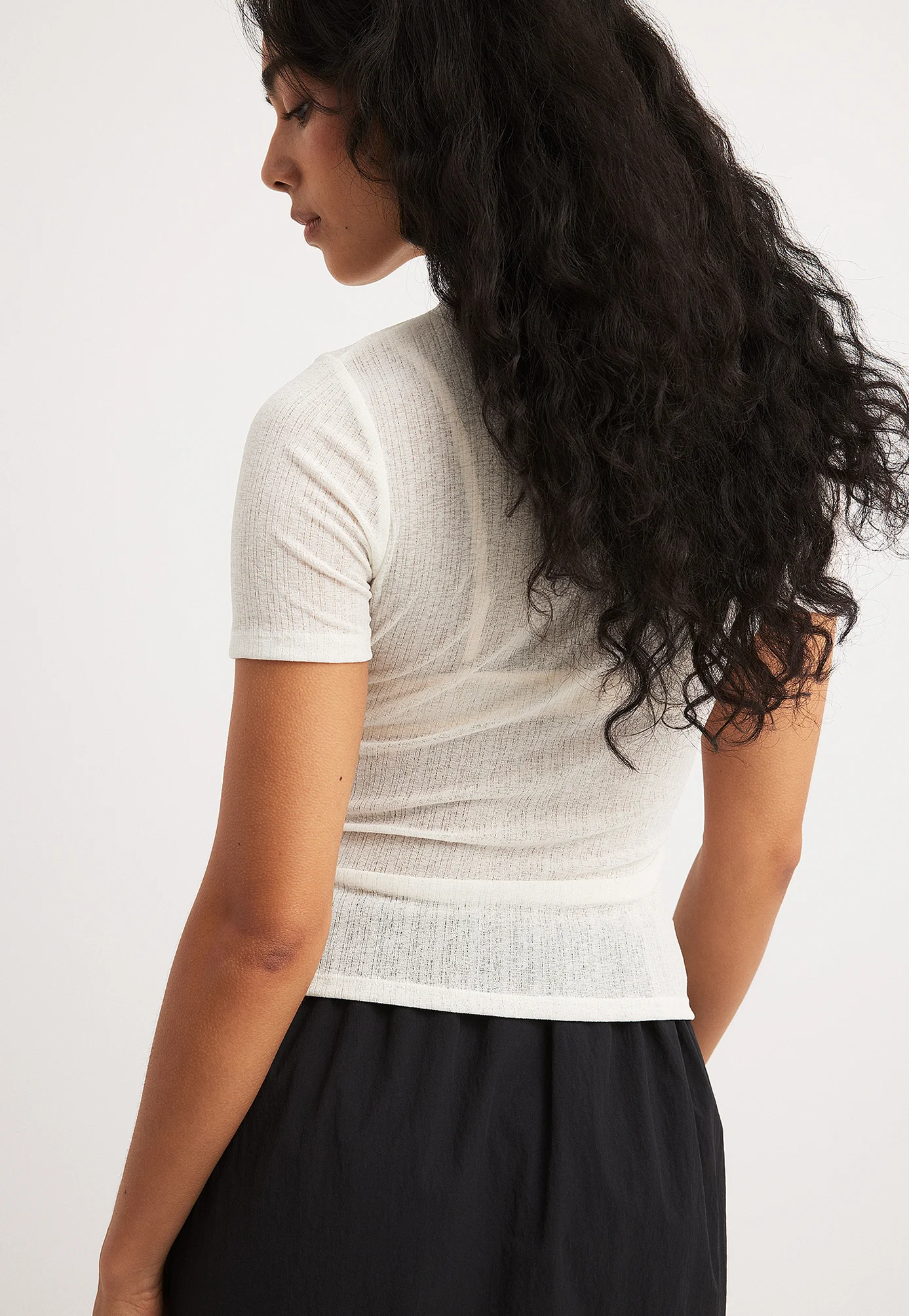 NA-KD TRANSPARENTES KURZARM - Blusa