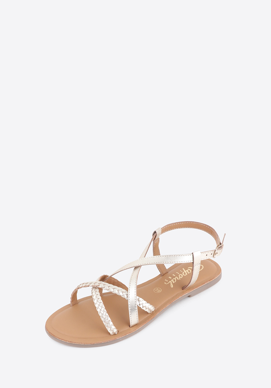 CAROL  Sandales en cuir doré femme