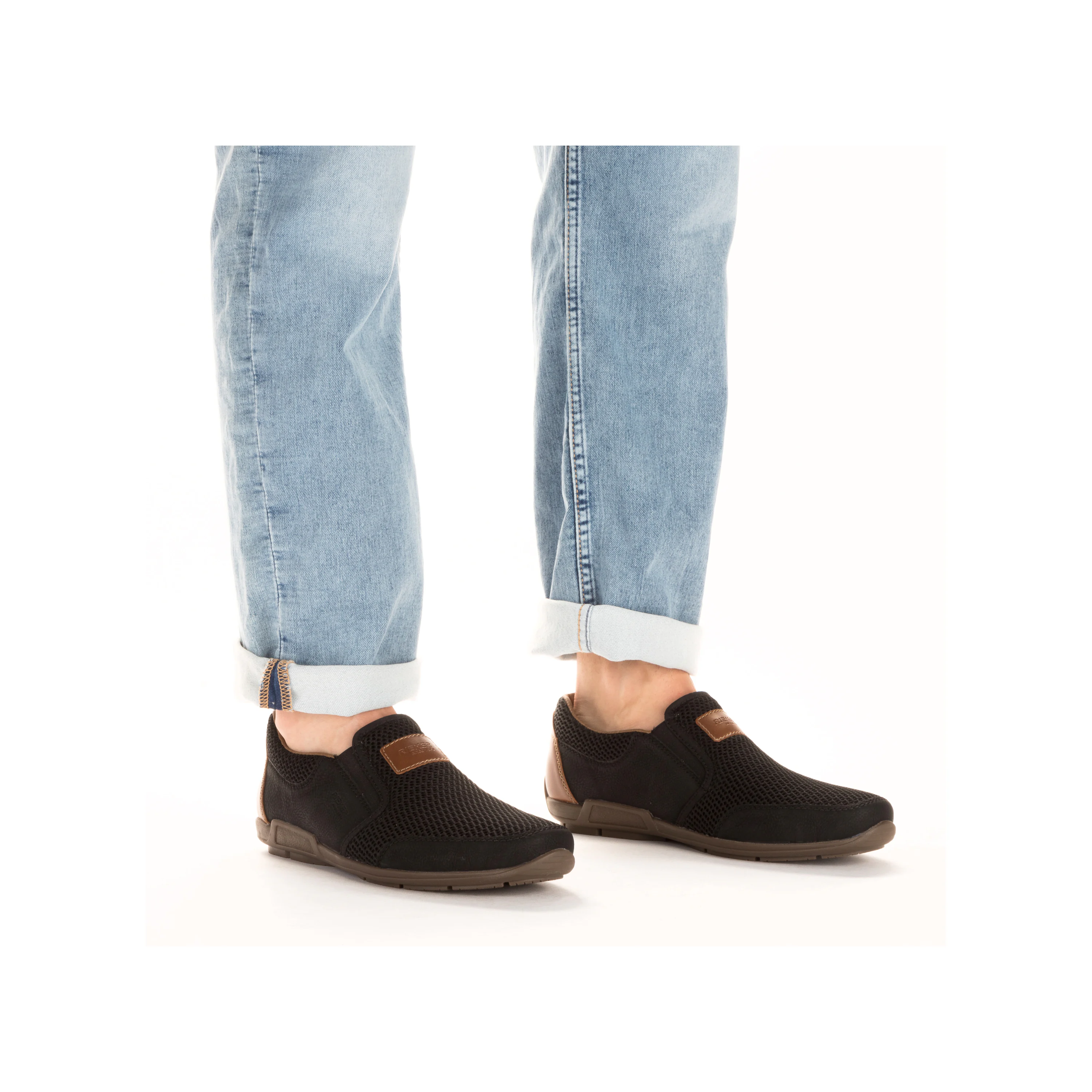Rieker Herren Slipper asphaltschwarz