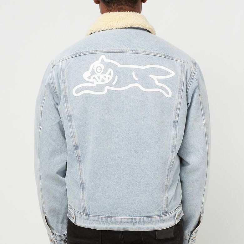 ICECREAM Running Dog Sherpa Trucker Jacket heavy wash blue