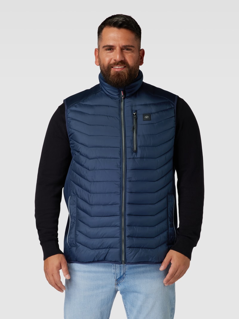PLUS SIZE Steppweste mit Stehkragen in marineblau