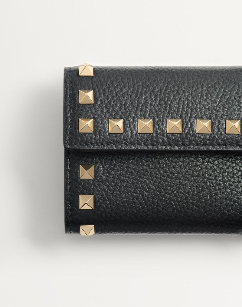 Rockstud Trifold-pung i kornet kalveskind