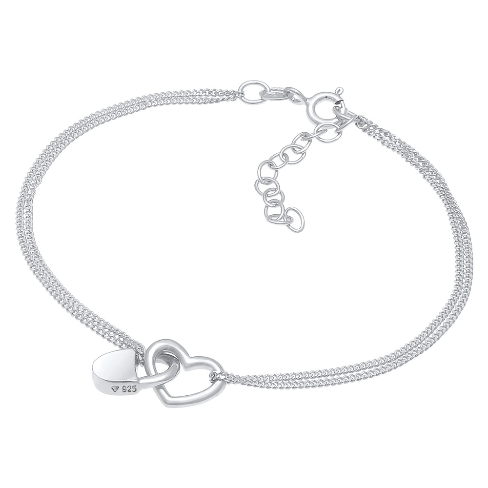 Elli Elli Bracelet Attache de la serrure Heart Love Lock pour dames, ajustable en arge Bracelet