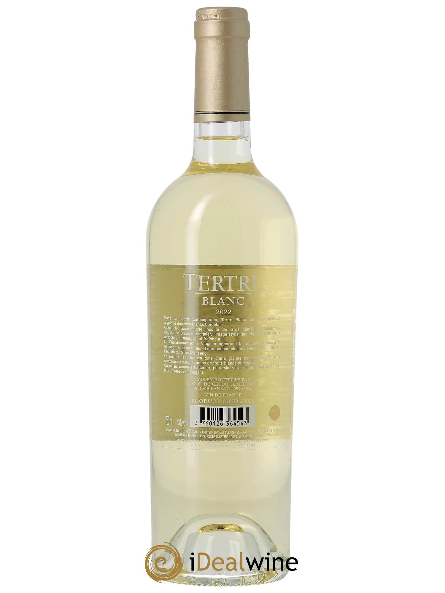 Tertre Blanc (CBO à partir de 6 bts) 2022 - Lot de 1 Bouteille