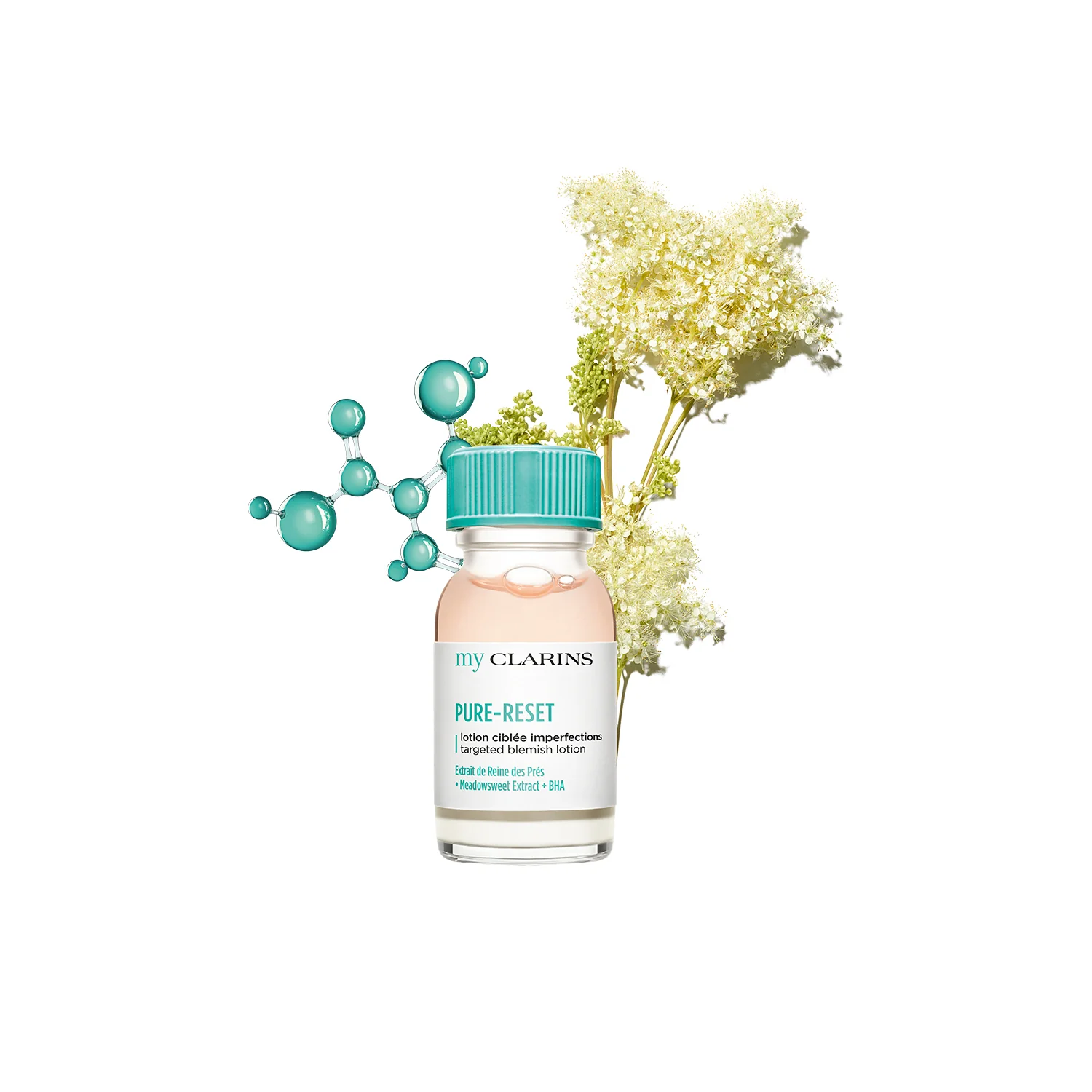 Loción MY CLARINS PURE-RESET - Imperfecciones Ciblée - Fluido facial antiimperfecciones, tratable. Tratamiento facial nocturno antiimperfecciones.