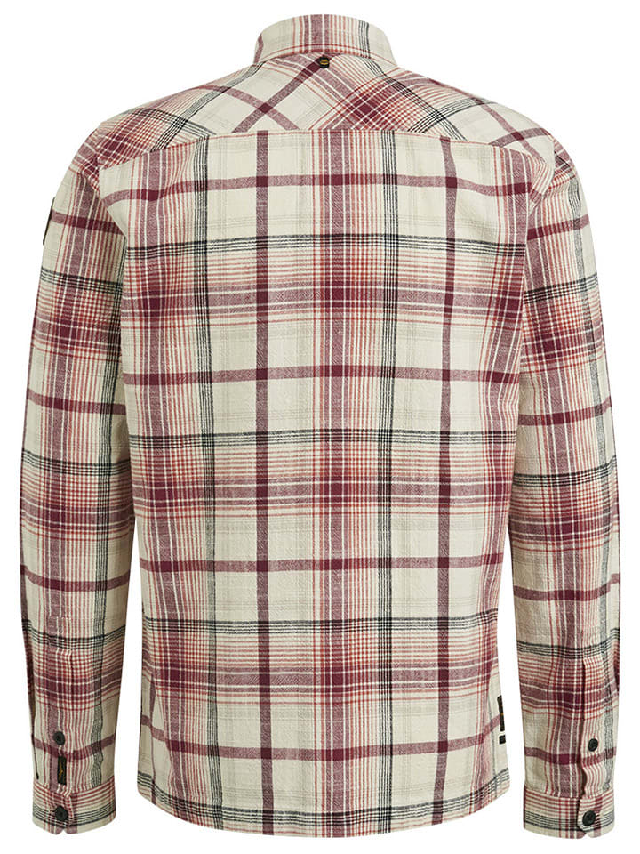 PME Legend Hemd - Regular fit - in Beige/ Rot günstig kaufen