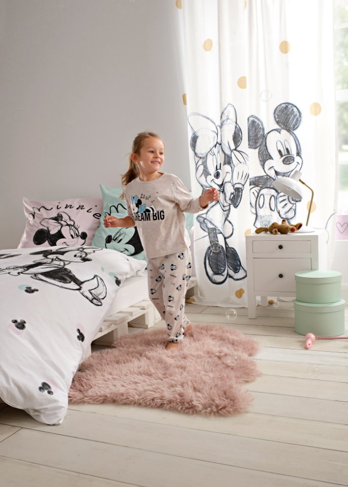 DS Minnie and Mickey Mouse Bio-Baumwoll Vorhang (1er Pack)
