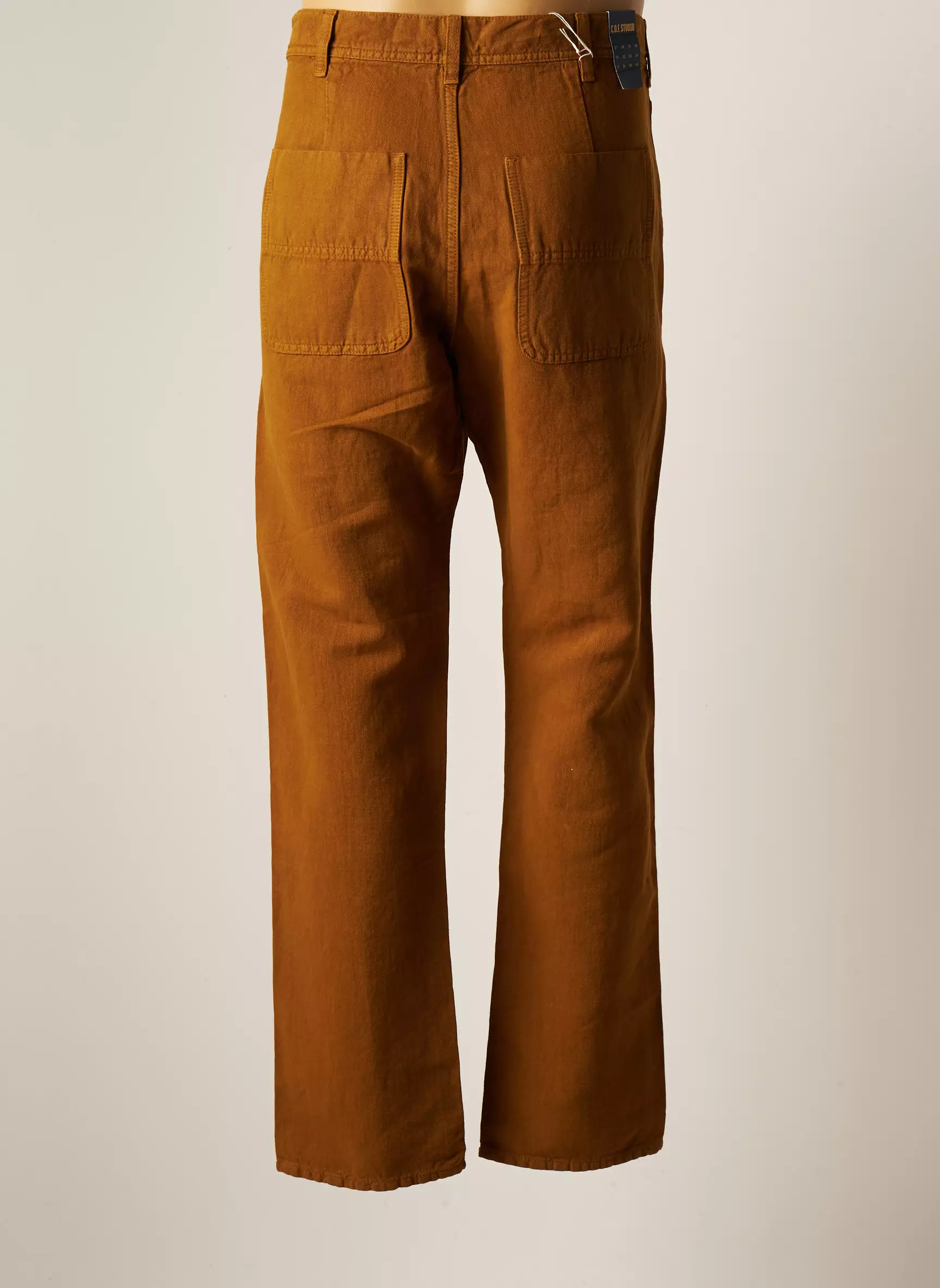 C O F Studio Pantalons Droits Homme couleur marron