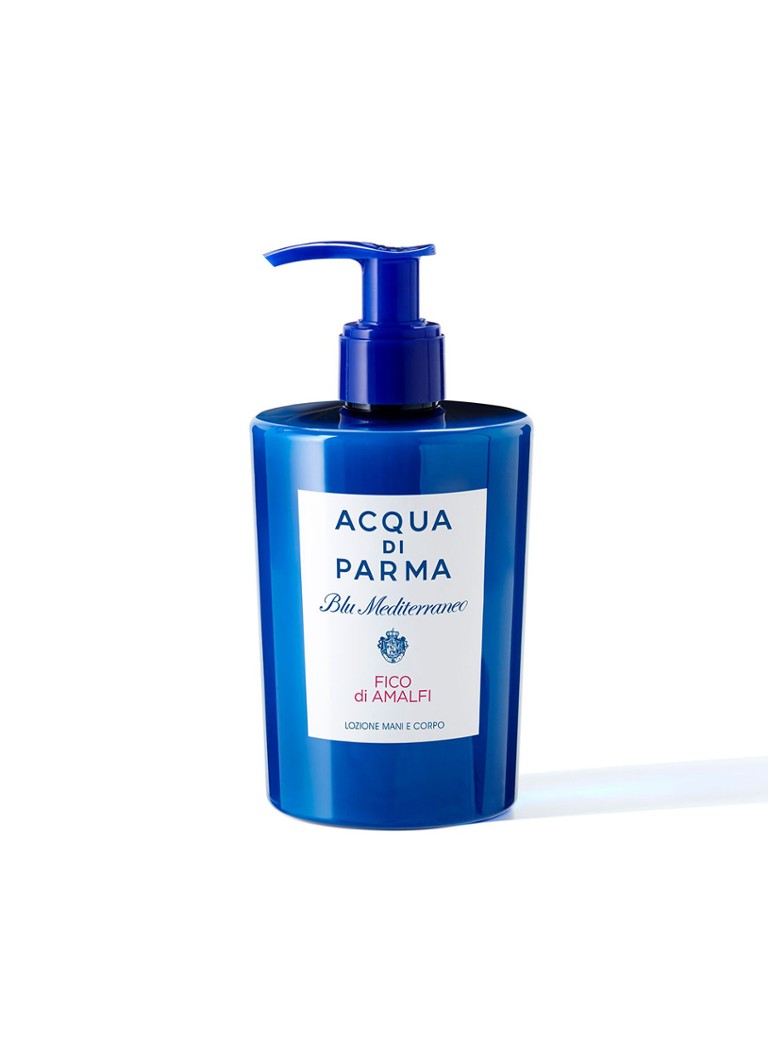 Un balsam de corp și mâini cu parfum de smochine Amalfi, din regiunea mediteraneană, originar din Parma.