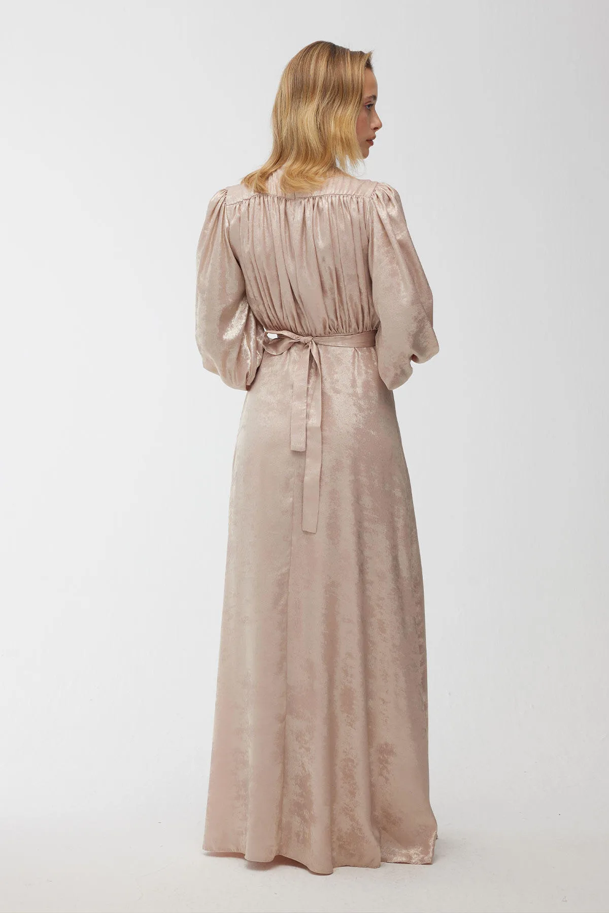 Manuka  Glitzerndes Abendkleid Lachs