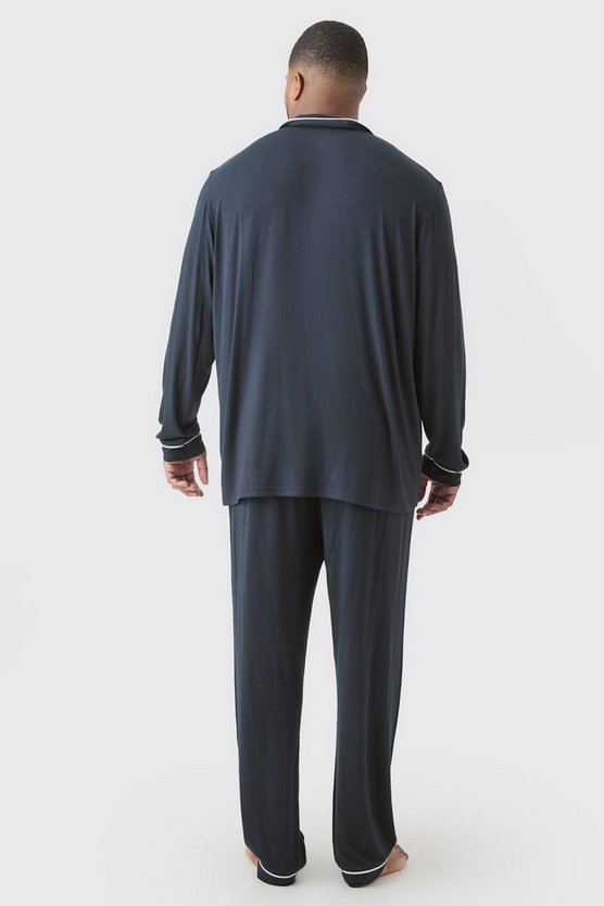 Plus lockeres Premium Loungewear-Hemd & Unterteil