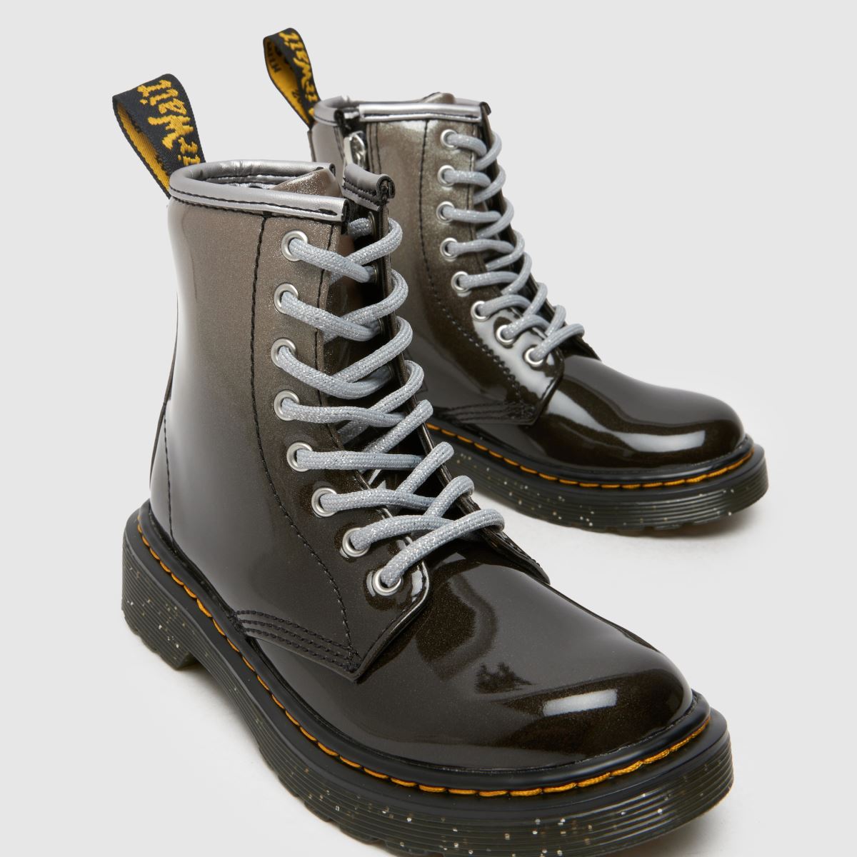 Dr. Martens fekete és ezüst 1460 csillámos lányka junior csizma